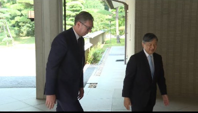 Car Naruhito lično dočekao predsednika Vučića kojem je upriličena posebna počast u Tokiju (VIDEO)