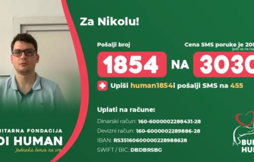 Svaka naša SMS poruka Nikoli znači život: Pomozimo mu da stigne u Moskvu na lečenje!