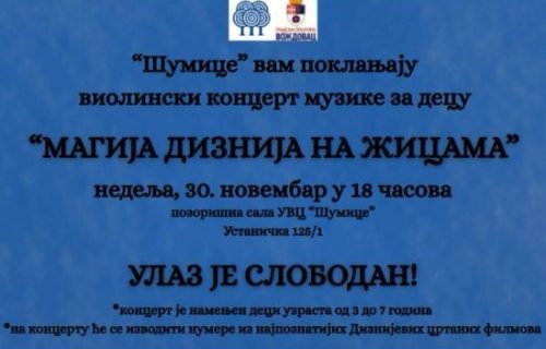Melodije iz Diznijevih crtanih filmova: Muzička bajka za najmlađe u nedelju u "Šumicama"