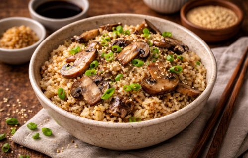 Pirinač sa pečurkama, misoom i susamom: Japanski "comfort food", a u stvari odličan recept za posni obrok