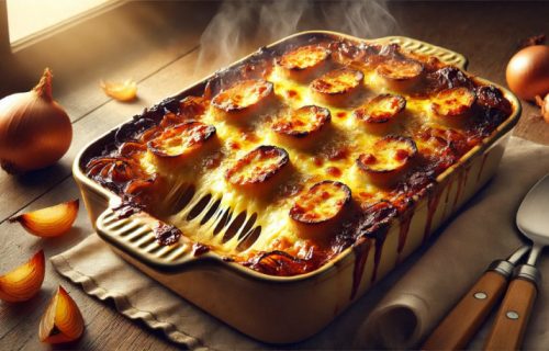 Zapečena francuska supa od luka sa povrtnim bujonom: Karamelizovan luk, hrskavi baget i topljeni sir oboriće vas s nogu (RECEPT)