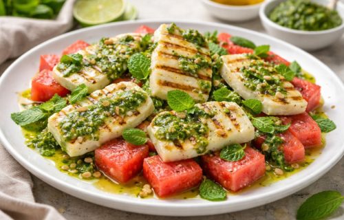Grilovani halumi sa lubenicom i pestom od nane: Savršen lagani slano-slatki obrok (RECEPT)