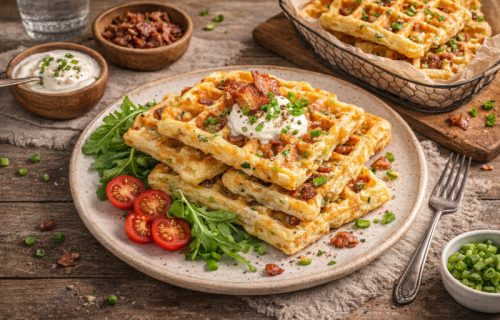 Slani vafli sa sirom, mladim lukom i hrskavom slaninom, gotovi za samo 15 minuta (RECEPT)