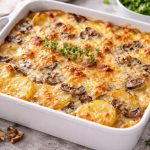 Kremasti gratin od krompira sa šampinjonima i suvim vrganjima (RECEPT)