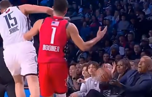Hit scena na NBA Ol-staru: Jokić u punom trku ide ka Obami, bivšem predsedniku SAD nije lako (VIDEO)