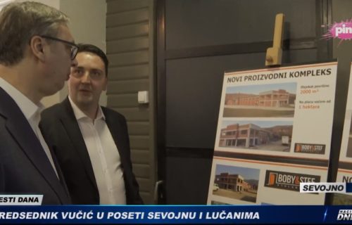 Predsednik Vučić u Sevojnu obišao porodičnu kompaniju za izradu stolarije (VIDEO)