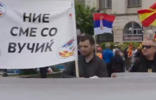Moćan snimak iz Kumanova: Ovako je izgledao skup podrške Vučiću (VIDEO)