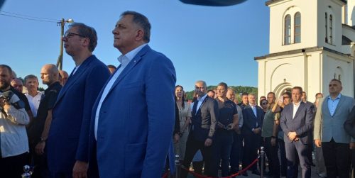 Vučić i Dodik na obeležavanju slave Hrama Svetog proroka Ilije u Sitnici