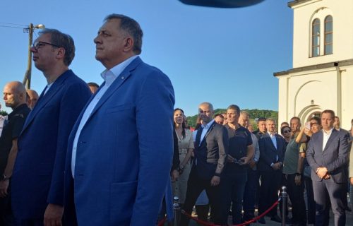 Vučić i Dodik na obeležavanju slave Hrama Svetog proroka Ilije u Sitnici