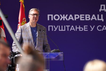 “Sat i 10 minuta do Golupca od Beograda”: Vučić na otvaranju nove deonice Dunavskog koridora