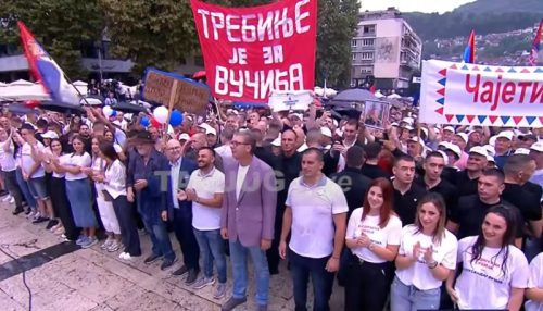 Predsednik Vučić na mitingu SNS-a u Užicu