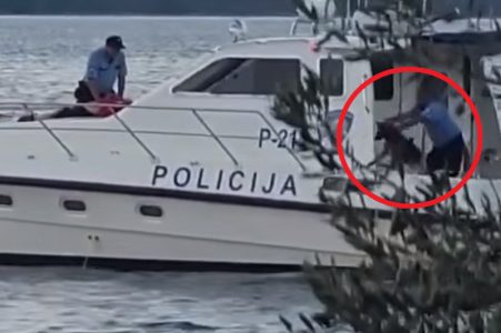 Bura u Hrvatskoj zbog snimka sa čamca: Policajac baca psa u more, dok kolega hapsi pijanog gazdu