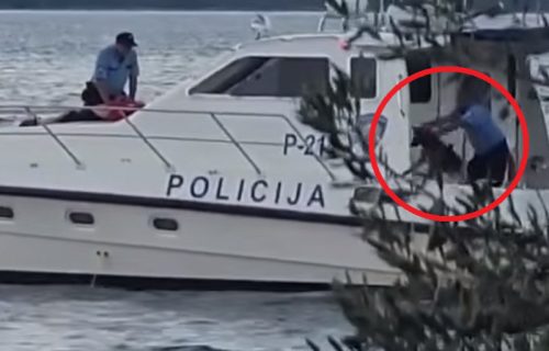 Bura u Hrvatskoj zbog snimka sa čamca: Policajac baca psa u more, dok kolega hapsi pijanog gazdu