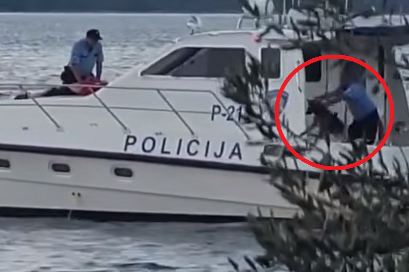 Bura u Hrvatskoj zbog snimka sa čamca: Policajac baca psa u more, dok kolega hapsi pijanog gazdu