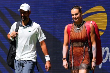 Novak i Arina zapalili Njujork:  Đoković i Sabalenka dobili prvi set u miks dublu (FOTO)