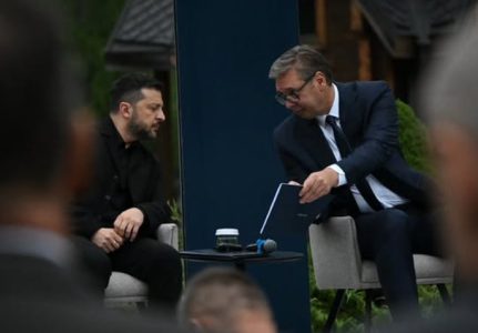Vućić se sastao sa predsednikom Ukrajine Zelenskim u Huti