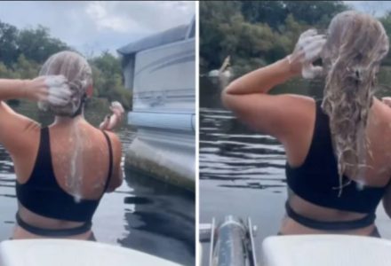 Ogromna rečna neman iskočila u savršenom momentu: Ženu u šoku posle bliskog susreta (VIDEO)