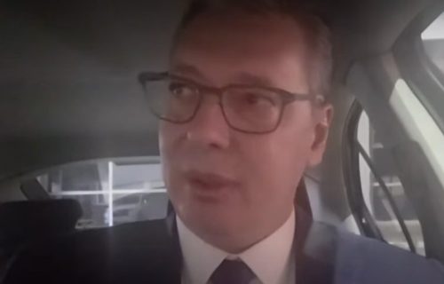 Vučić se obratio iz "škode" ispred Arene: "Hvala svima koji nas pratite, idemo da ih pobedimo!" (VIDEO)