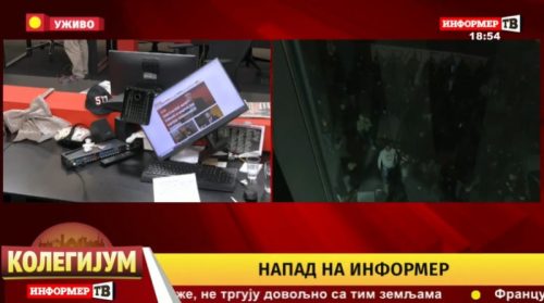 Policija evakuisala zaposlene u Informeru, nakon upada grupe građana u televiziju