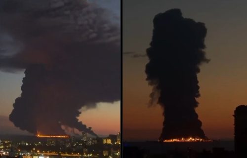Gori tanker u ruskoj luci na Crnom moru (VIDEO)